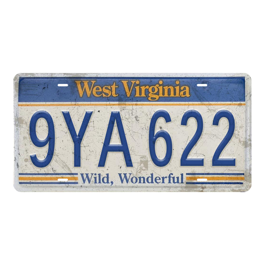 West Virginia 9YA 622 - Tin License Plate Sign(6*12Inch)