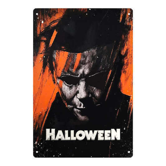 Halloween Michael Myers Grunge Portrait Tin Sign