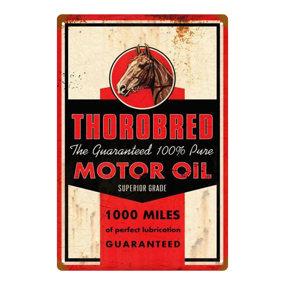 ThoroBred Motor Oil Retro Tin Sign