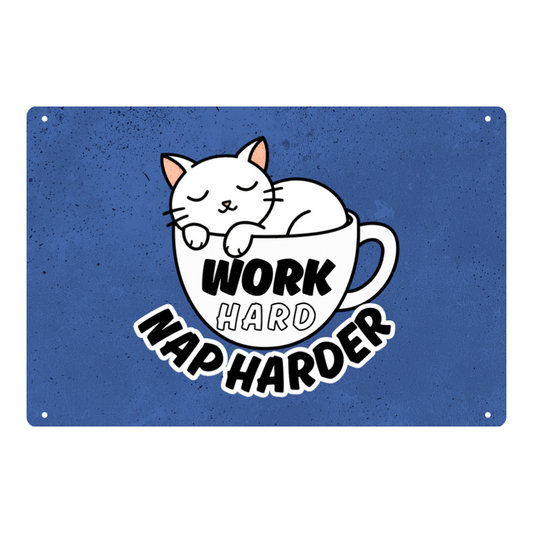 "Work Hard Nap Harder" Funny Cat