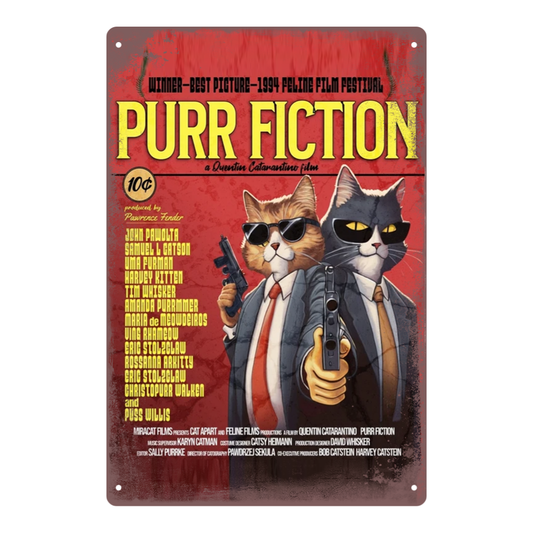 "Purr Fiction" Funny Cat Movie Poster