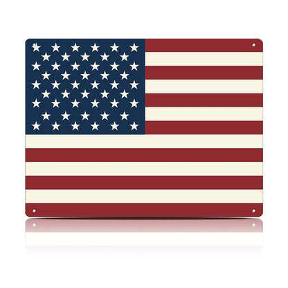 American Flag Metal Sign - 12 x 16 Inch