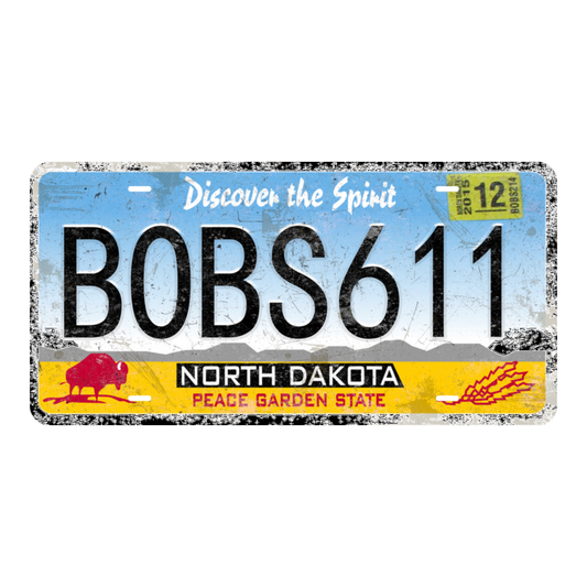 North Dakota B0BS611 - Tin License Plate Sign(6*12Inch)