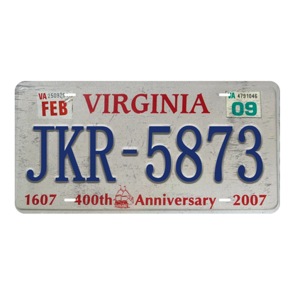 Virginia JKR-5873 - Tin License Plate Sign(6*12Inch)