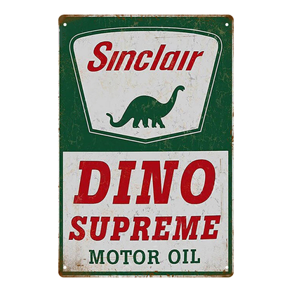 Sinclair Dino Supreme Motor Oil Tin Sign