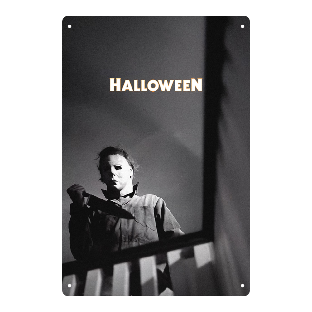 Halloween Michael Myers Staircase Tin Sign