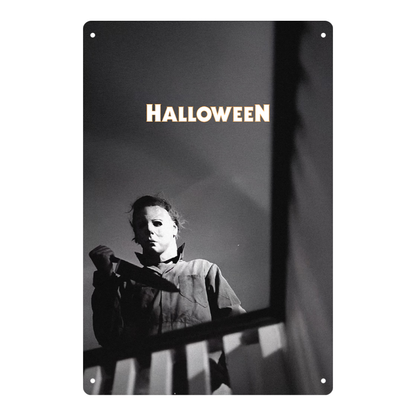 Halloween Michael Myers Staircase Tin Sign