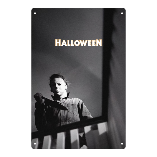 Halloween Michael Myers Staircase Tin Sign