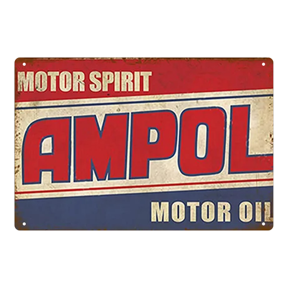AMPOL Motor Spirit Vintage Tin Sign