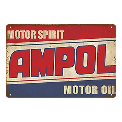 AMPOL Motor Spirit Vintage Tin Sign