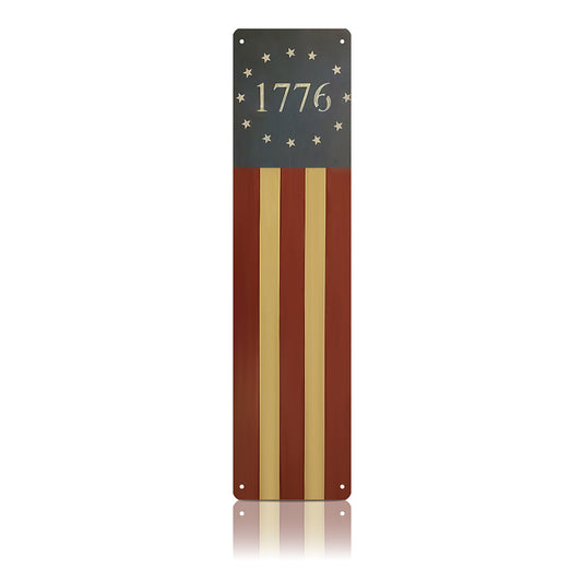 1776 Patriotic Flag Metal Sign – Americana Wall Decor for Porch