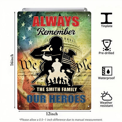 Always Remember Our Heroes Metal Signs