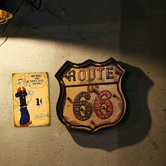 Popeye 1¢ Pipes Vintage Ad Tin Sign