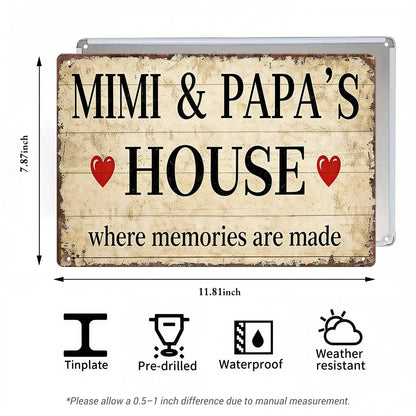 Mimi & Papa’s House Metal Sign