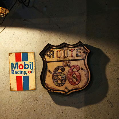 Mobil Racing Oil Vintage Tin Sign