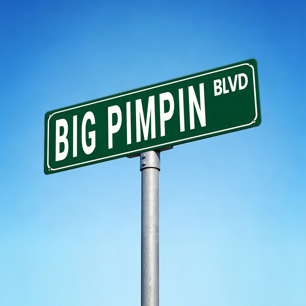 BIG PIMPIN BLVD Metal Street Sign