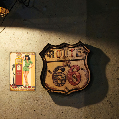 Bettie’s Service Station Pin-Up Tin Sign