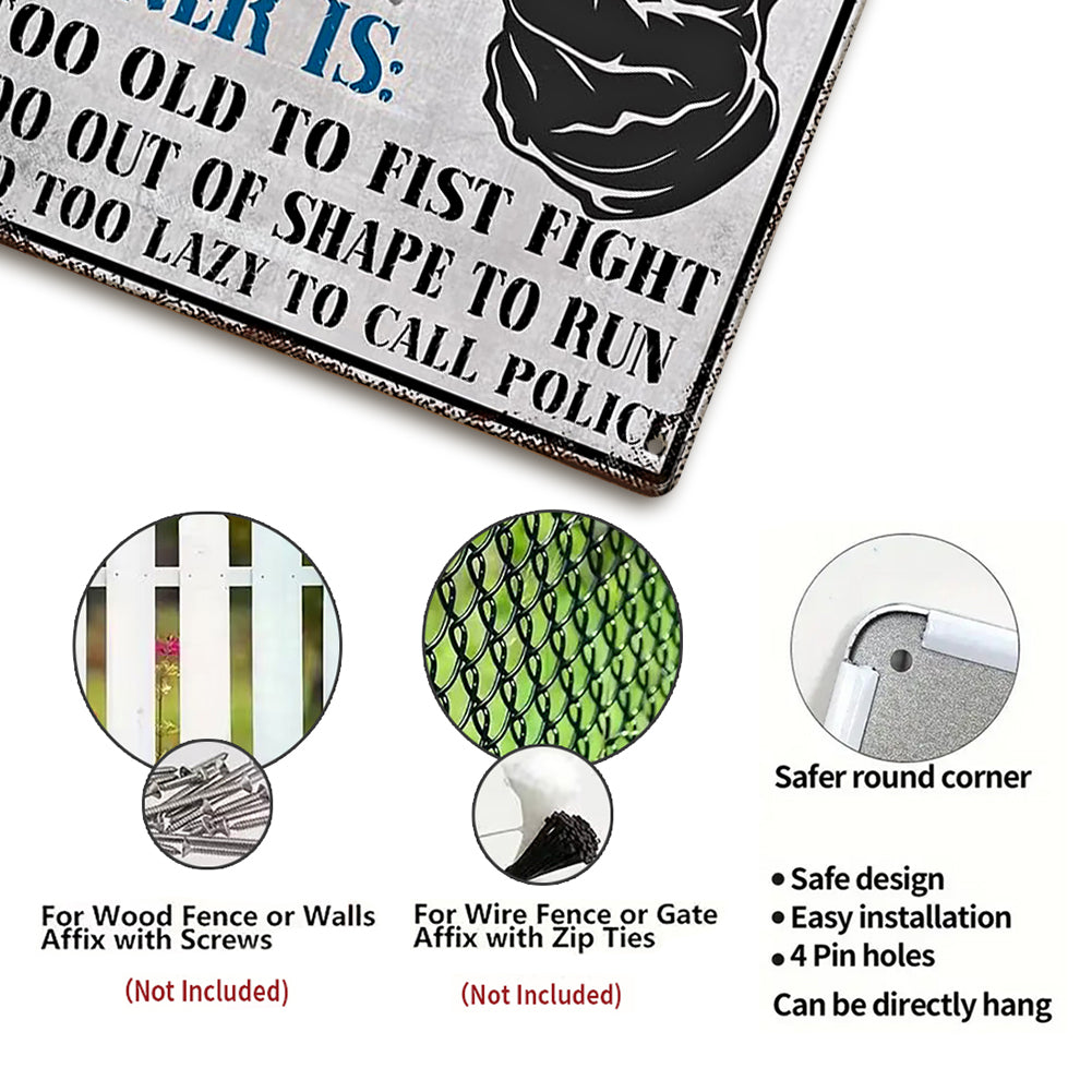 Private Property Think Twice Metal Sign