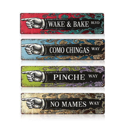 Custom Left Pointing Hand Metal Sign