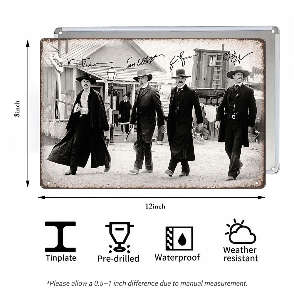 Western Gunslinger Metal Sign – Old West Cowboy Wall Decor