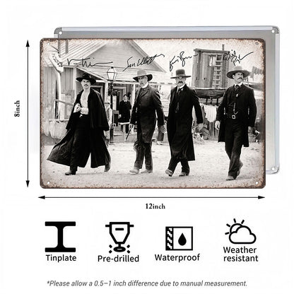 Western Gunslinger Metal Sign – Old West Cowboy Wall Decor