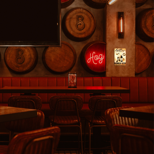 Rainier Beer Vintage Seattle Brewing Metal Sign