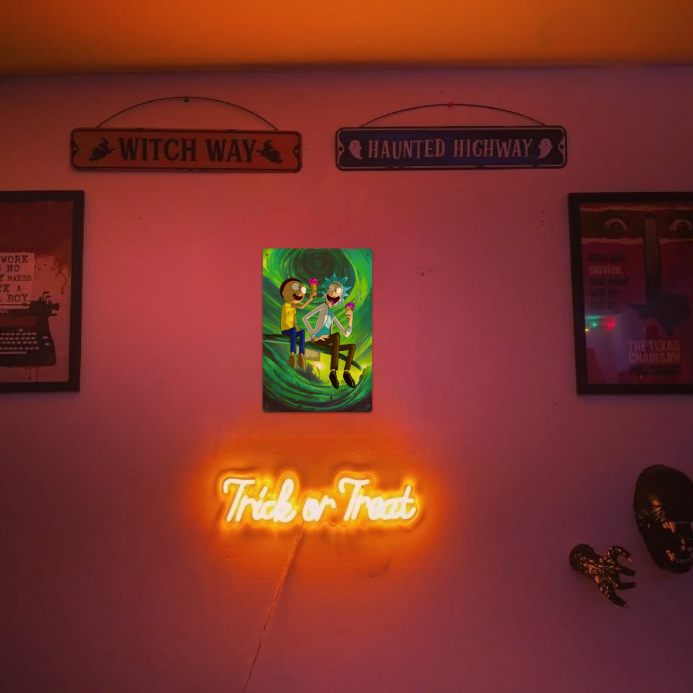 Rick and Morty Portal Ice Cream Tin Sign