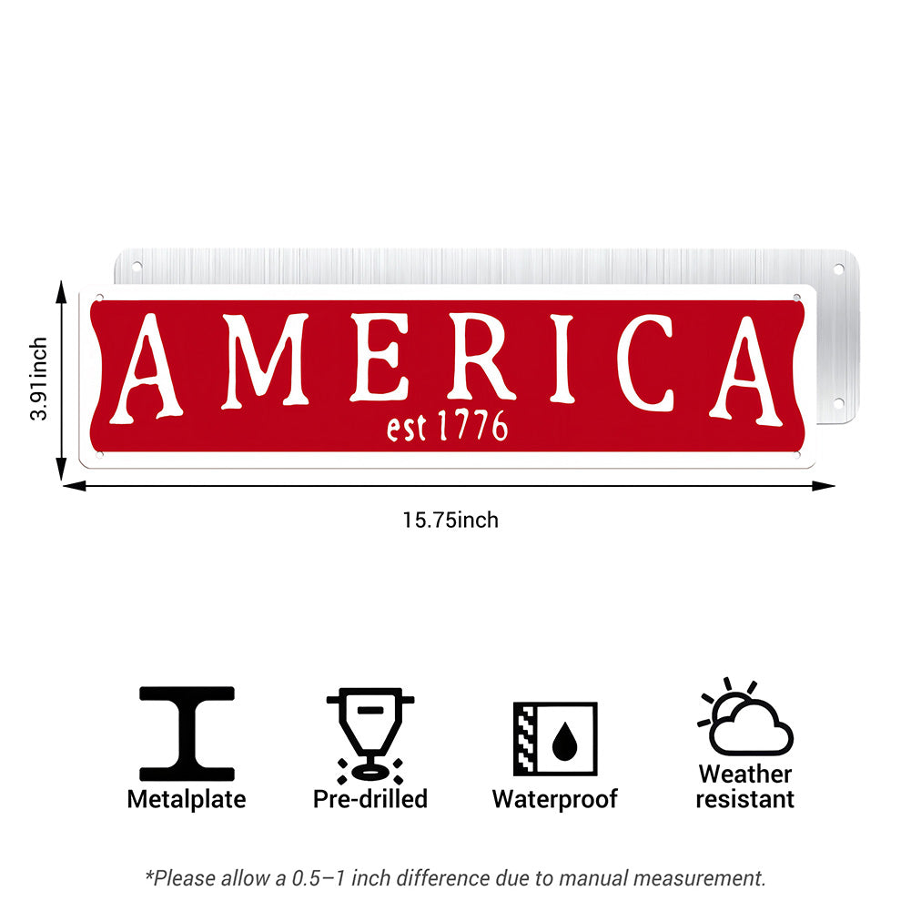 America Est 1776 Metal Sign