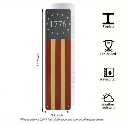1776 Patriotic Flag Metal Sign – Americana Wall Decor for Porch