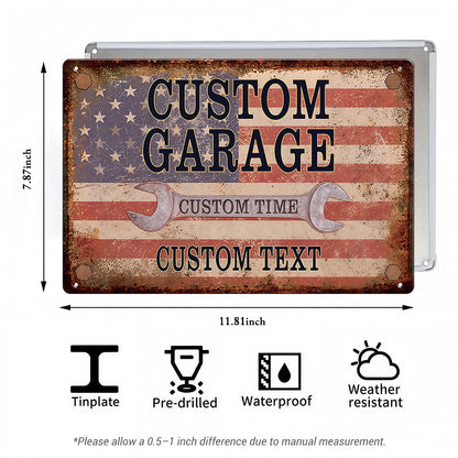 Retro Repair & Service Garage Wall Decor- Dad's Garage Metal Sign