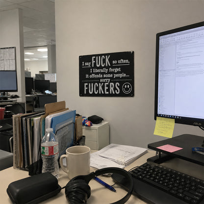 Funny F*ckers Metal Sign – Sarcastic Office & Man Cave Wall Decor
