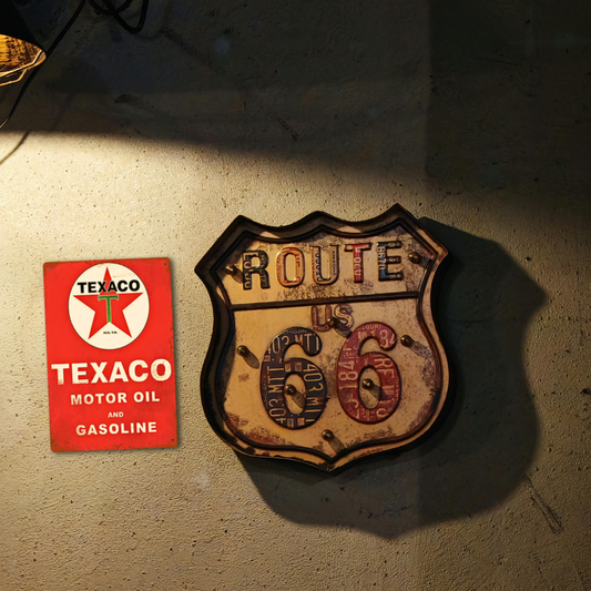 Texaco Motor Oil & Gasoline Vintage Tin Sign