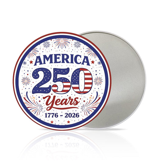 America 250 Years Metal Sign – 1776–2026 Patriotic Round Wall Decor for America’s 250th Anniversary