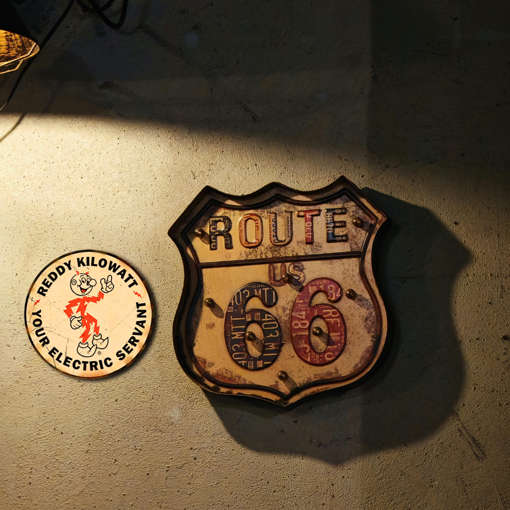 Reddy Kilowatt Round Metal Sign – Vintage Electric Ad