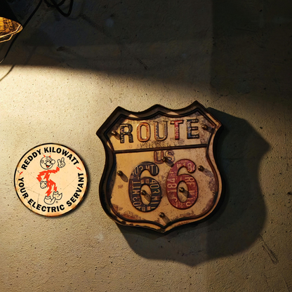 Reddy Kilowatt Round Metal Sign – Vintage Electric Ad