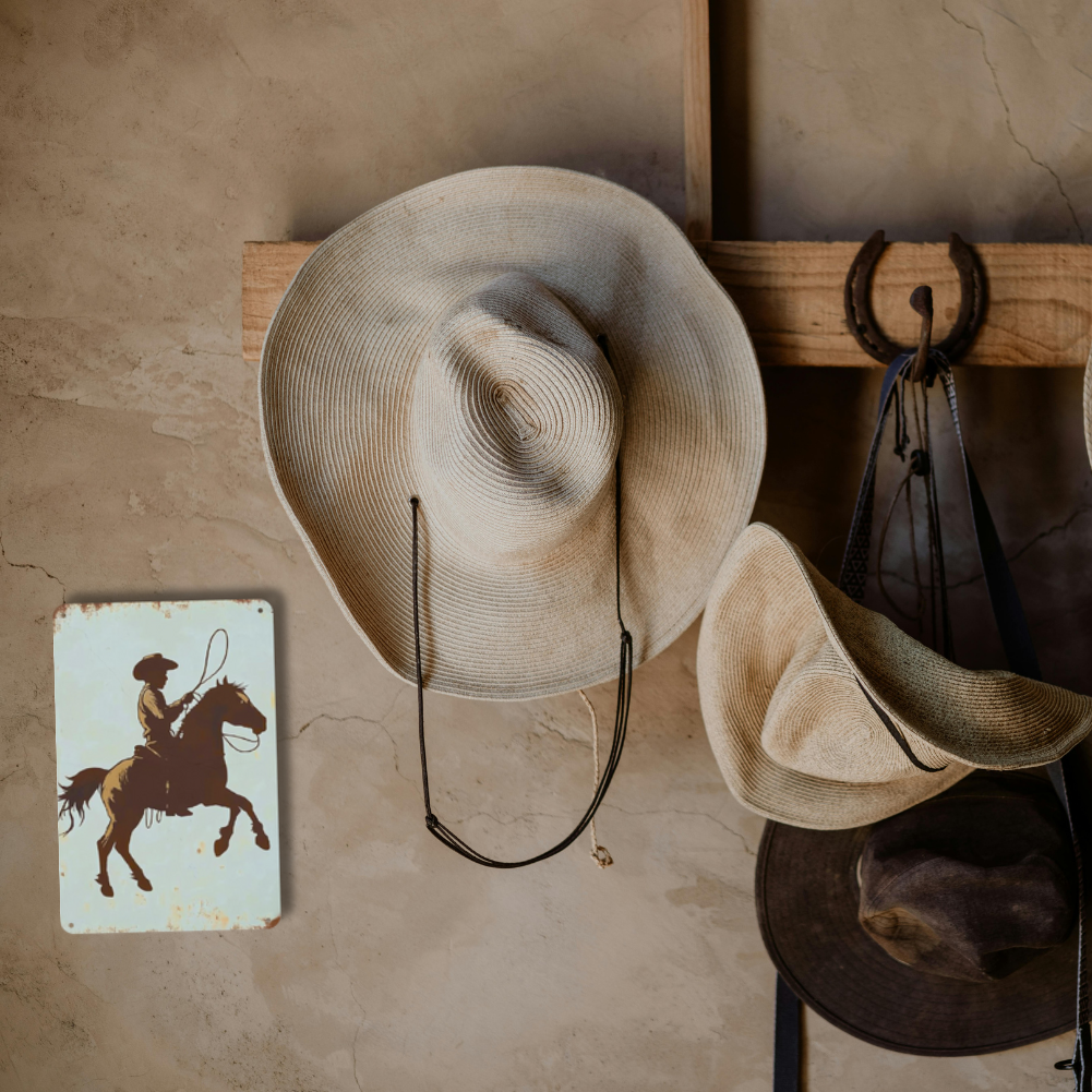 Minimalist Cowboy Roping Silhouette