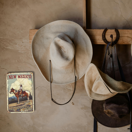 Vintage New Mexico Cowgirl Travel Poster