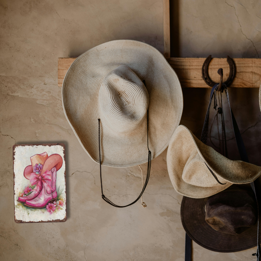 Pink Cowboy Boots & Hat