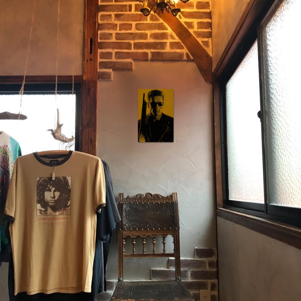 Arnold Pop-Art Halftone Portrait Tin Sign