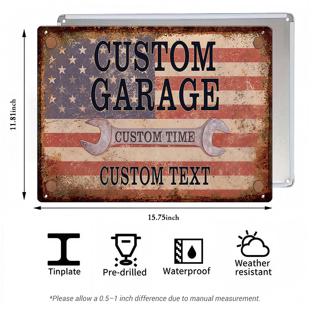 Retro Repair & Service Garage Wall Decor- Dad's Garage Metal Sign