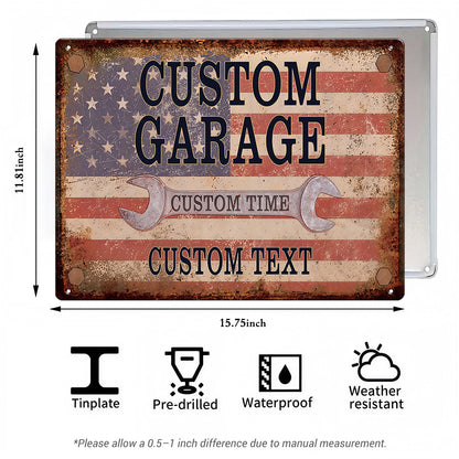 Retro Repair & Service Garage Wall Decor- Dad's Garage Metal Sign