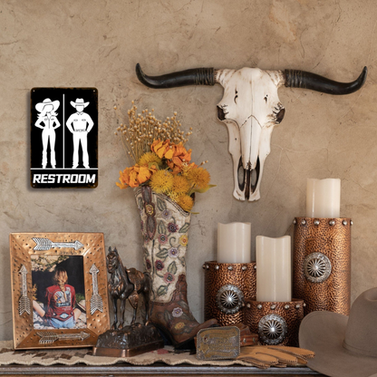 Restroom Cowboy & Cowgirl Silhouette