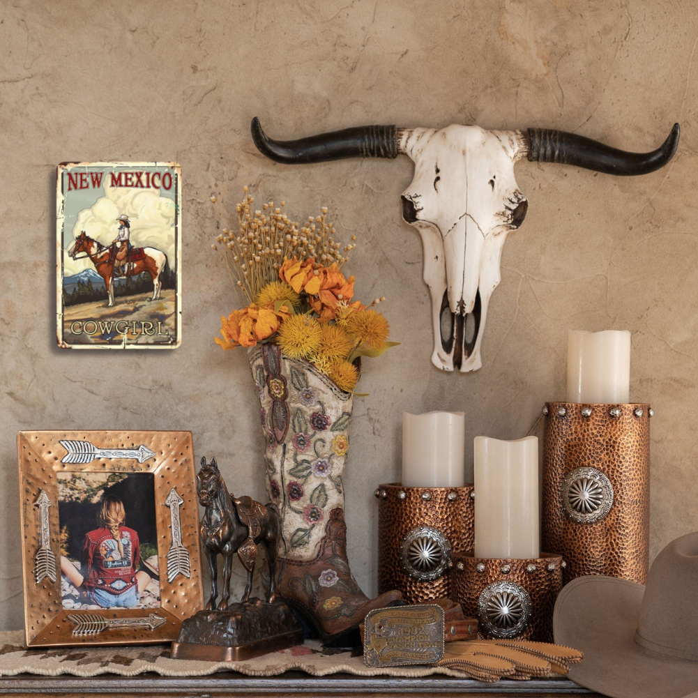 Vintage New Mexico Cowgirl Travel Poster