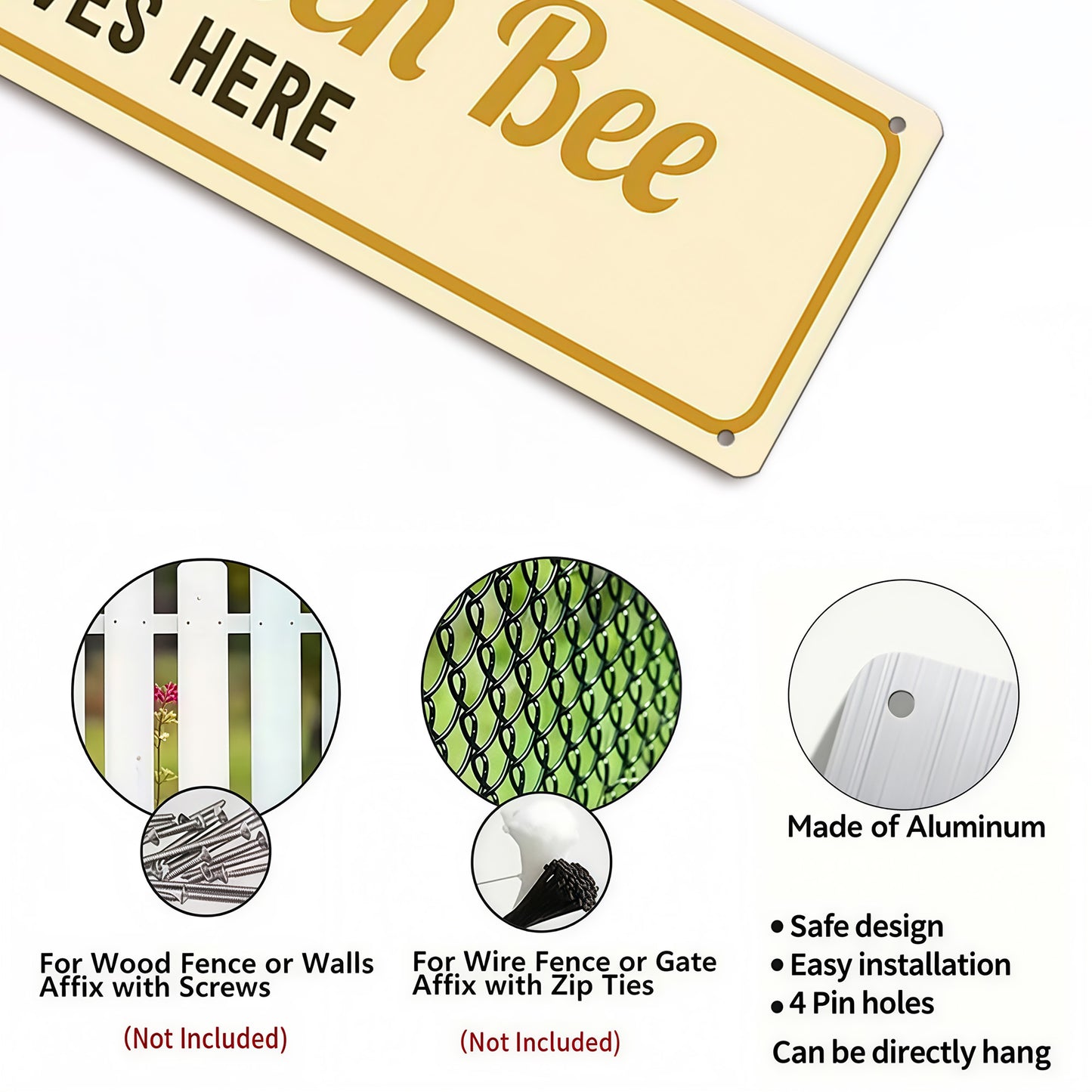 The Queen Bee Lives Here Metal Sign
