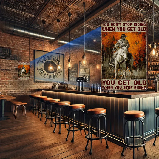 “Ride Free, Stay Wild” Vintage Cowboy Horse