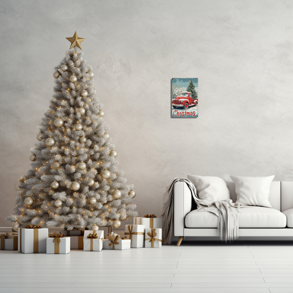 Red Christmas Truck & Tree