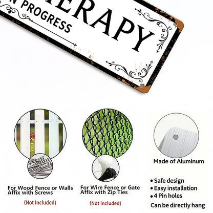 Funny Front Porch Wall Decor - Porch Therapy Session in Progress Metal Sign
