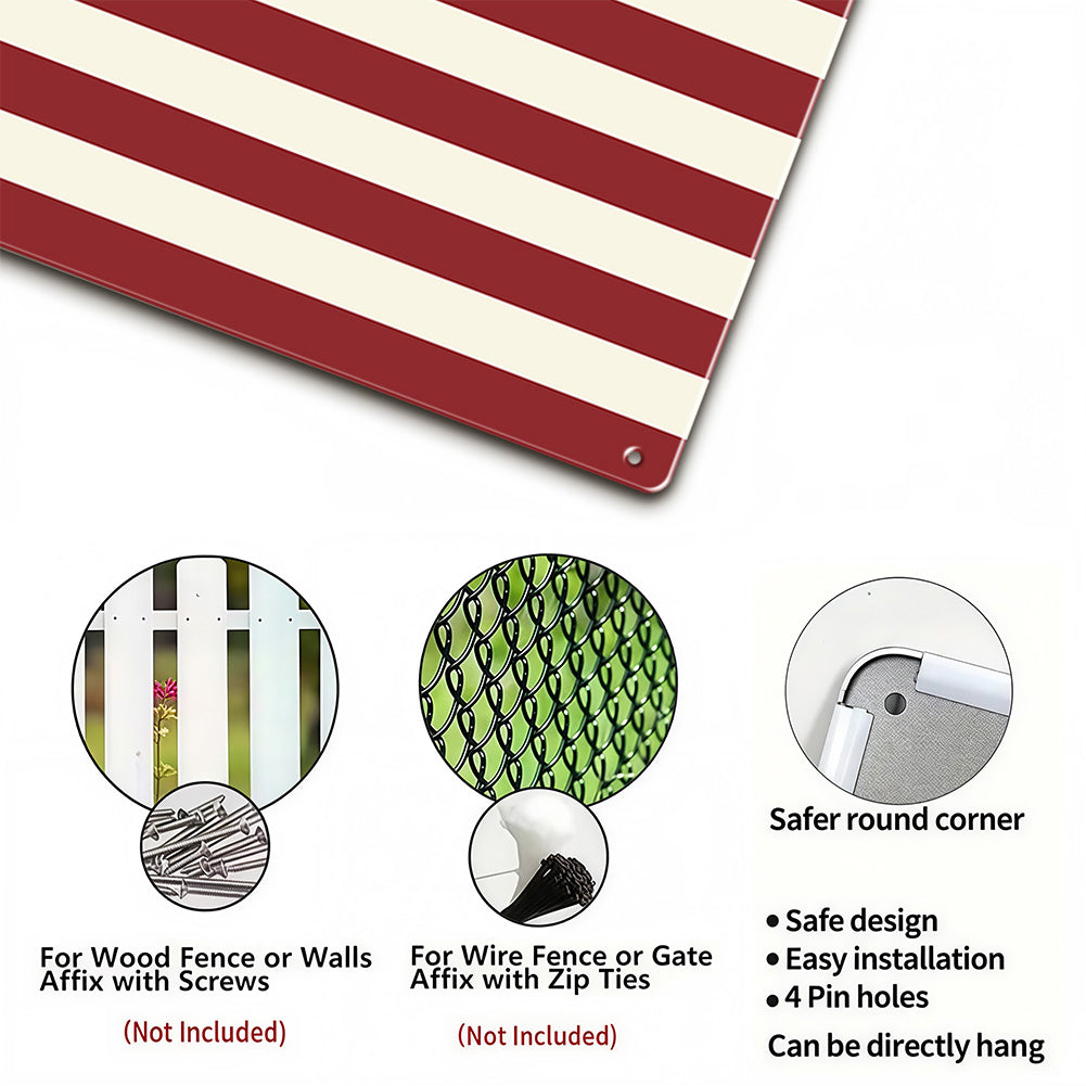 American Flag Metal Sign - 12 x 16 Inch