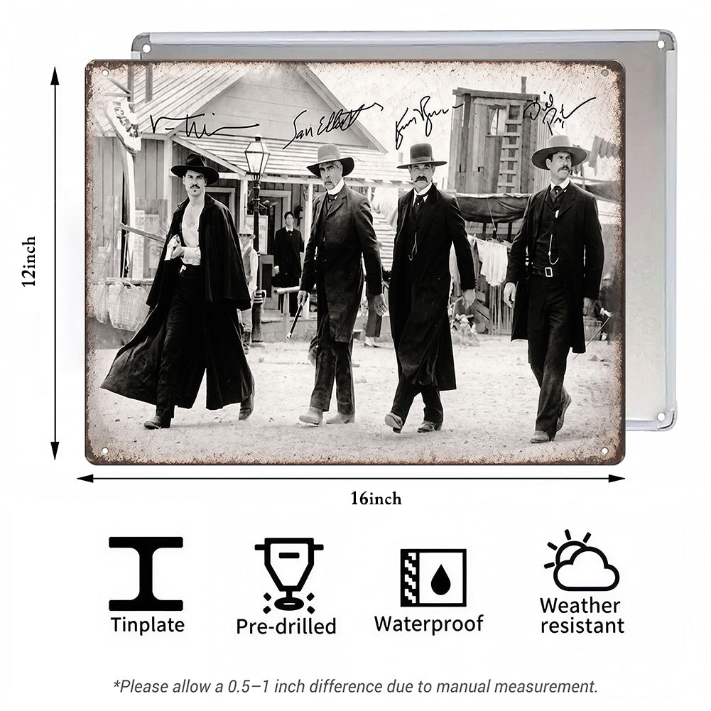Western Gunslinger Metal Sign – Old West Cowboy Wall Decor