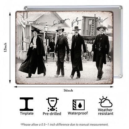 Western Gunslinger Metal Sign – Old West Cowboy Wall Decor